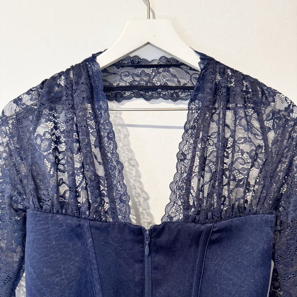 Mistress Rocks House Of CB Corset XS Navy Coquette Romantic Gothic Clubwear Top - Picture 10 of 13